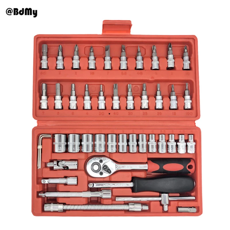 BDMY 46 шт. хром ванадиевой стальной рукав комбинированный многофункциональный