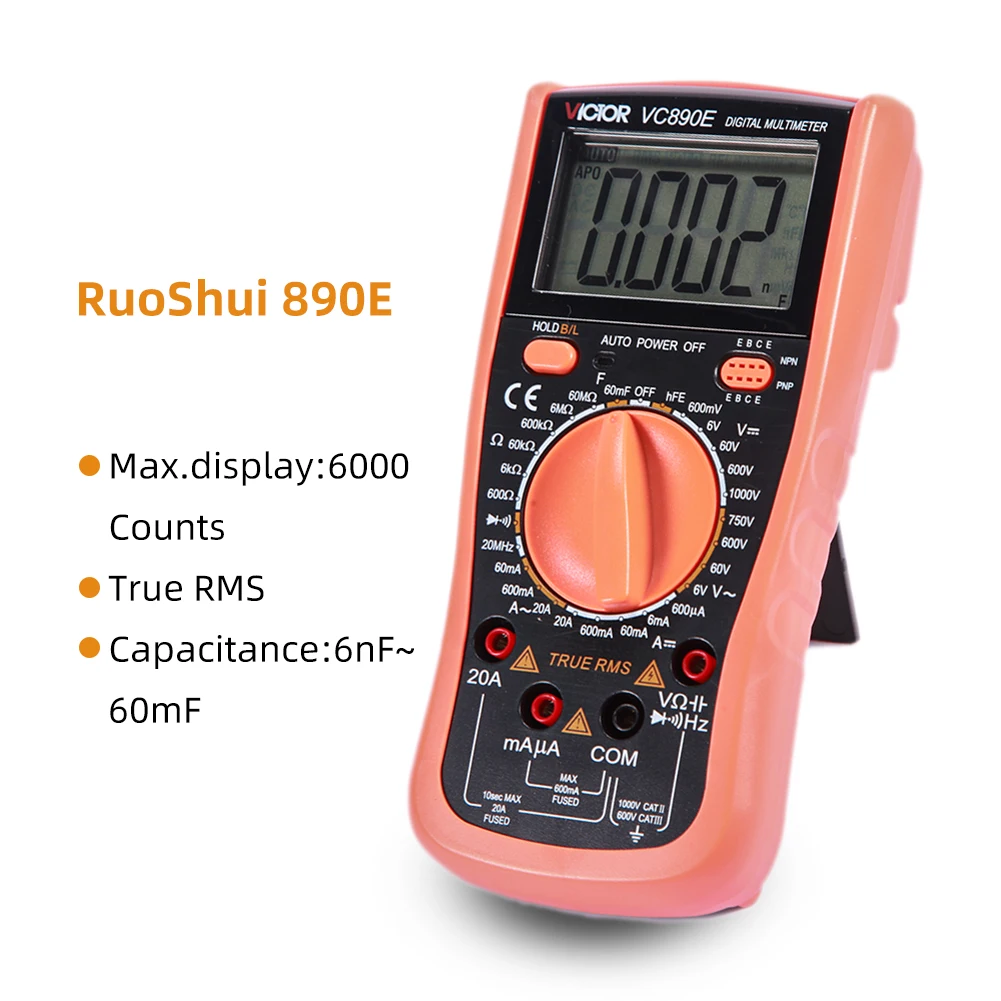 Цифровой мультиметр RuoShui VC890E переменный и постоянный ток 5999 истинное