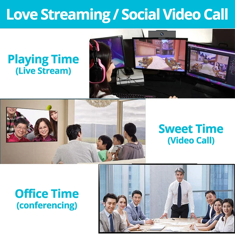 

Webcam HD Full 1080P Web Cam Free Drive Camera with Stereo Mic for Video Chat Video Meeting Online Lesson Mainstream Software