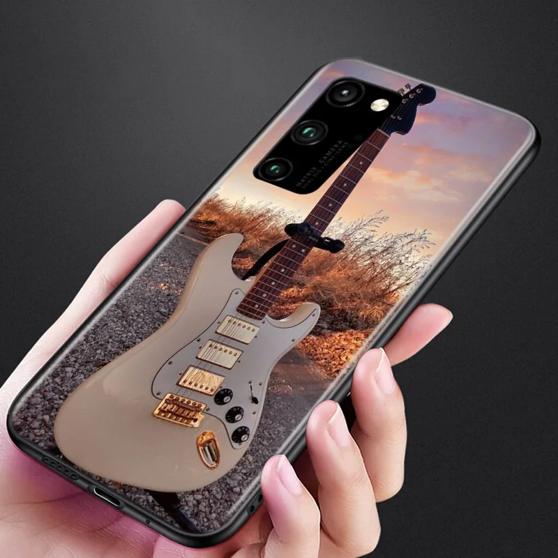 

Silicone Cover Guitar instrument music Phone Case for Huawei Honor 30 20 Pro 10i 9A 9S 9X 8X 10 9 Lite 8 8A 7A 7C Pro