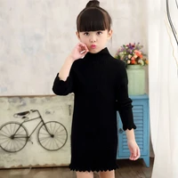 2021 new autumn winter teenage children girl clothing sweaters knit dress baby kids sweater spring red black yellow beige green