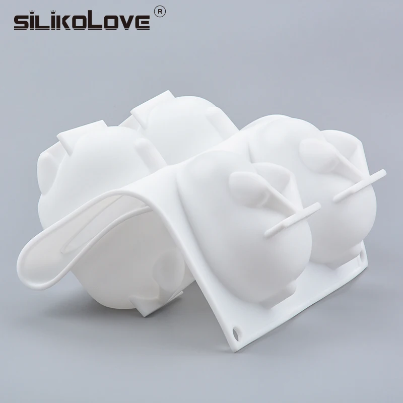 Силиконовая форма в виде пасхального кролика 3D для выпечки французского