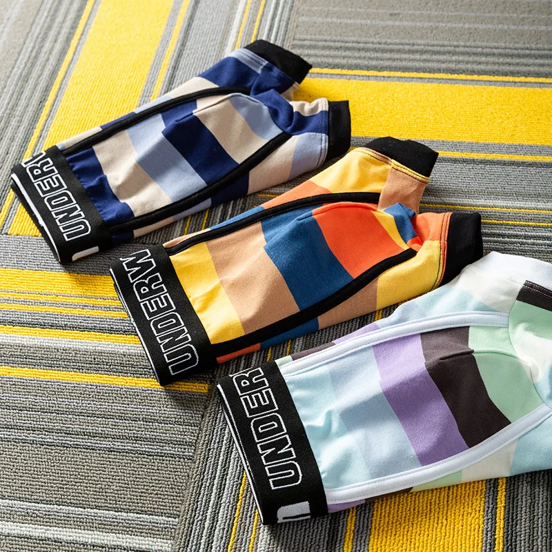 Самые продаваемые спортивные боксеры шорты мужские трусы полосатые хлопковое