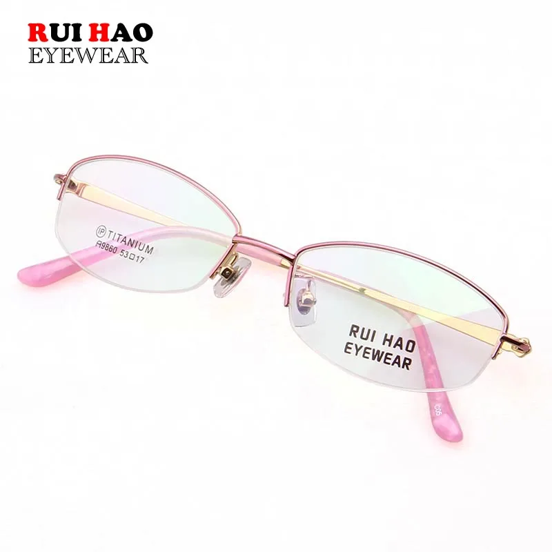 Rui Hao оправы для очков женские очки Оптические титановые Овальный дизайн
