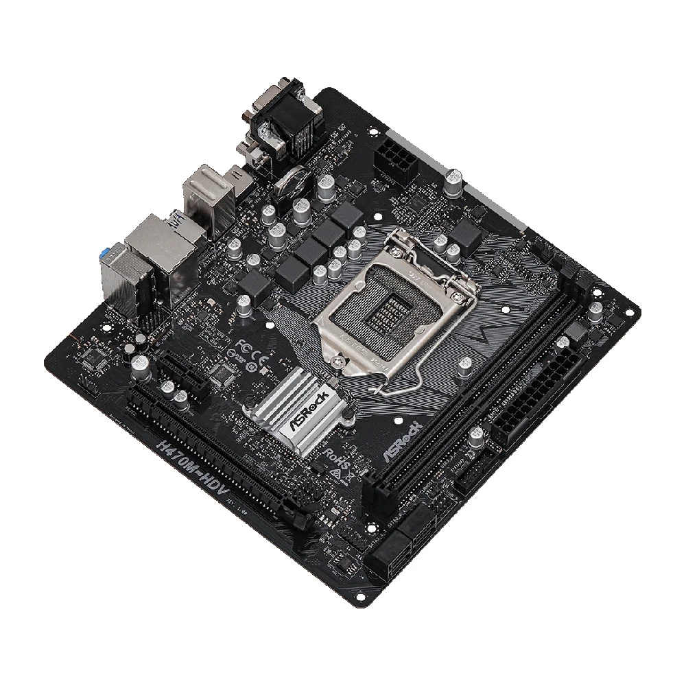 Плата материнская Asrock INTEL H470/2DDR4/4SATA3 mATX BOX | Компьютеры и офис
