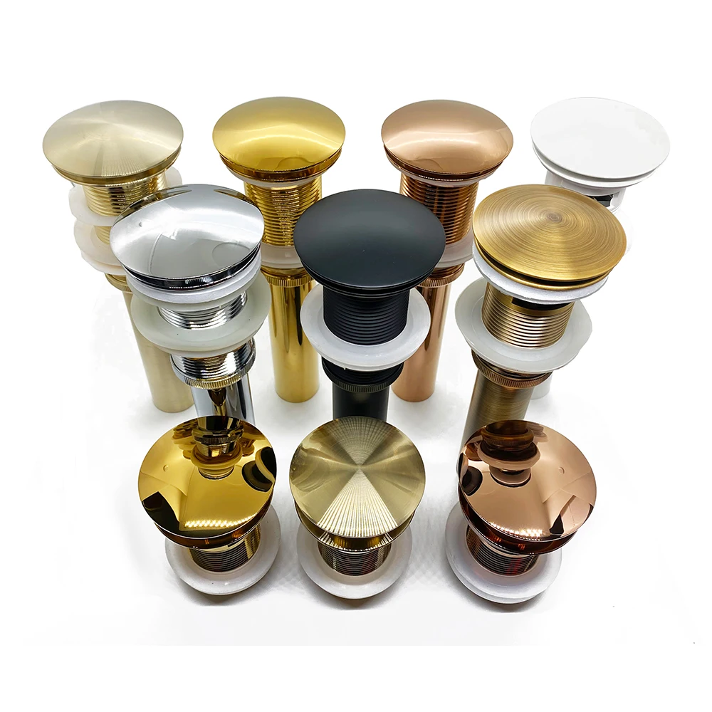 bathroom basin valve pop up drain filter modern for sink accessory faucet brass set black chrome brass washbasin bounce drain free global shipping