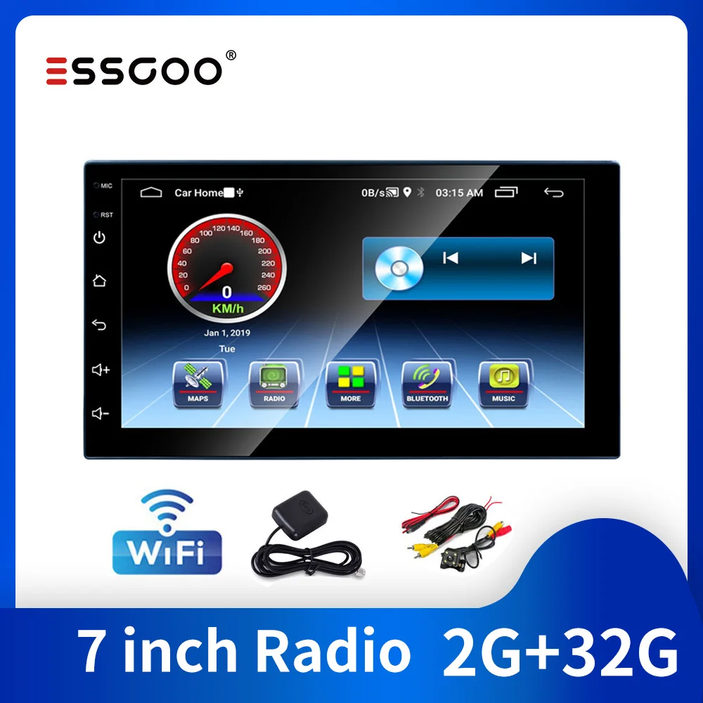 Автомагнитола Essgoo 2 Din 7 дюймов + 32 ГБ GPS Bluetooth|Автомагнитолы| |