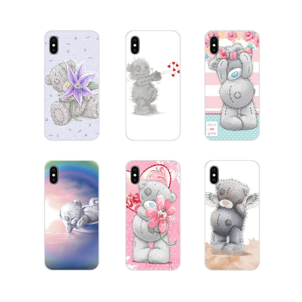 Для Apple iPhone X XR XS 11Pro MAX 4S 5C SE 6S 7 8 Plus ipod touch 5 6 прозрачные чехлы из ТПУ мишка Тедди DIY
