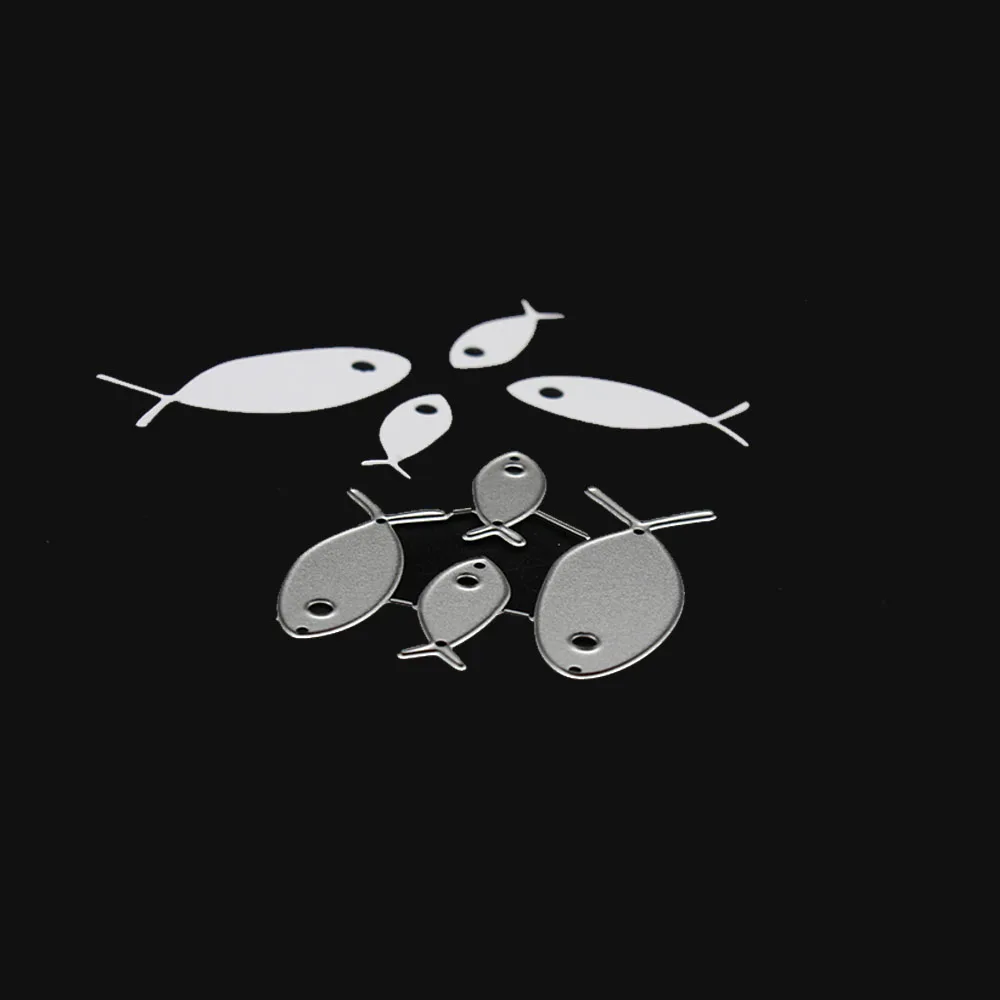 Новинка 2019 металлические штампы для скрапбукинга с 4 маленькими рыбками|Вырубные