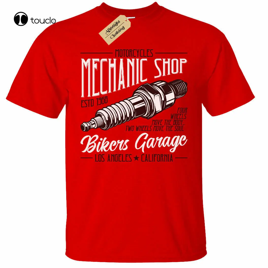 

Mechanic Shop T-Shirt Mens Bikers Garage Motorbike Motorcycle Custom Aldult Teen Unisex Digital Printing Fashion Funny New