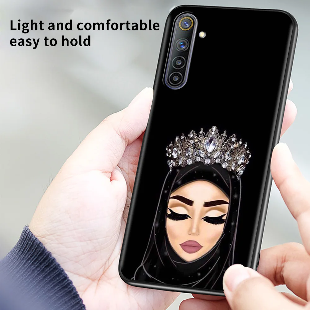 

Phone Shell For Realme V15 V13 GT Neo C25 C21 C20 C15 C11 C3 8 7 6 X50 Q2 Pro Q2i Fundas Case Guscio Muslim Islamic Girl Crown