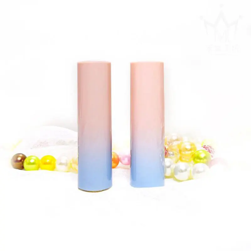 

Press Bounce Lipstick Tube Blue Pink Empty Lip Gloss Tube For Travel Refillable Luxury Lip Balm Container Make Up Tool 50pcs/lot