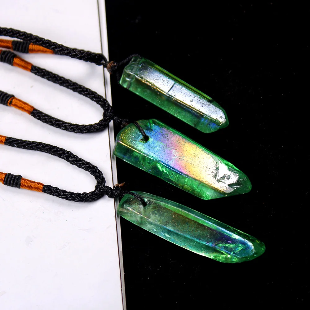 Природное Гальваническое зеленое хрустальное ожерелье AP 1 шт. для изготовления