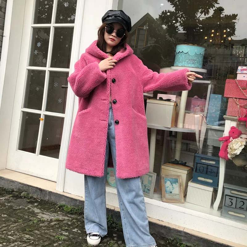 2019 осеннее и зимнее новое пальто для стрижки овец женское длинное из