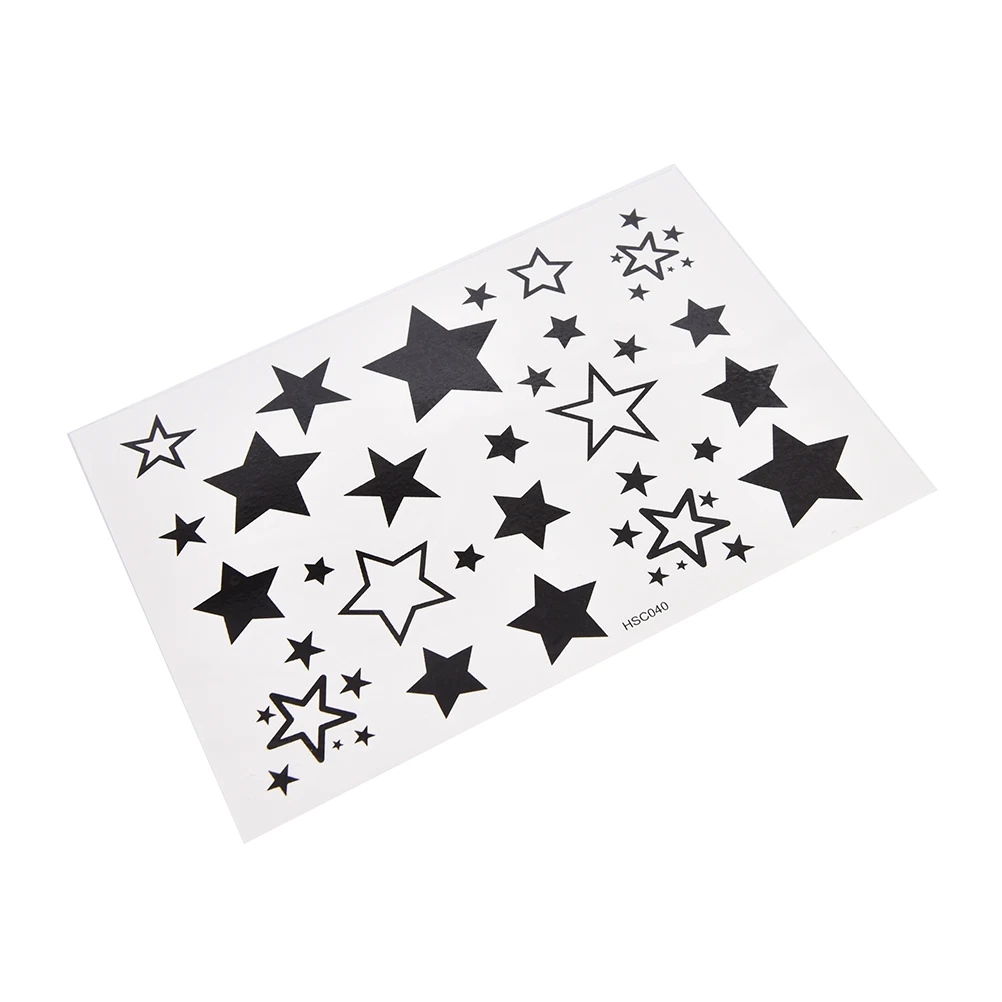 

Women Body Art Fashion Black White Stars Design Waterproof Temporary Tattoo Stickers Woman Sexy Fake Tattoos Sticker Hot Sell