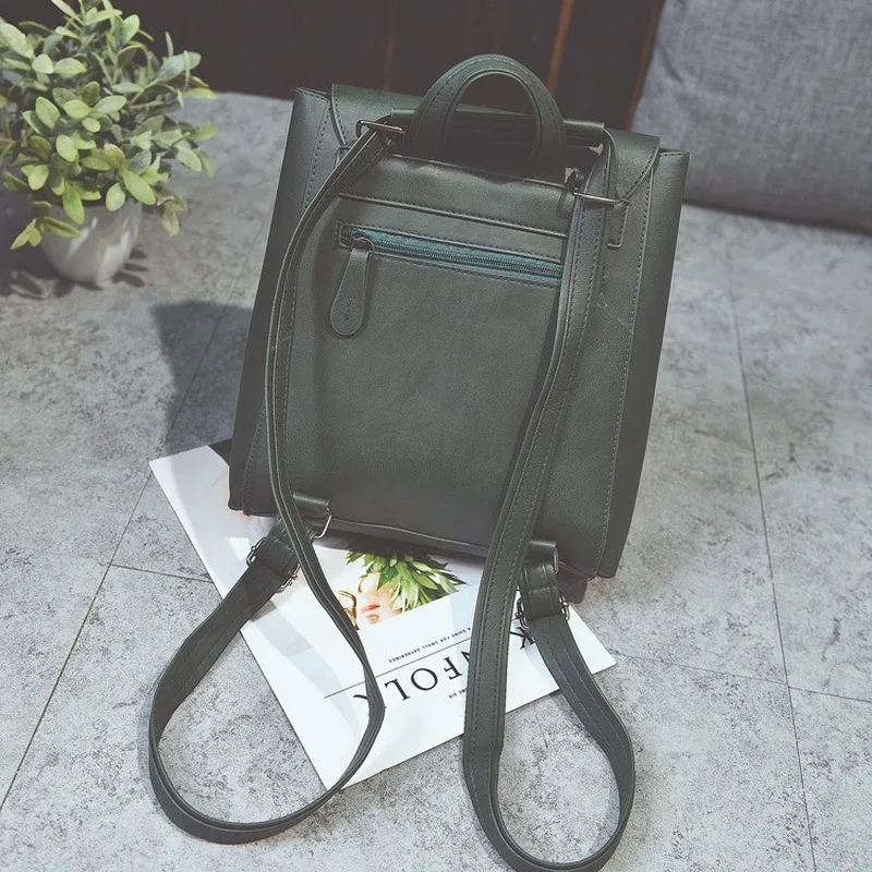 

hot Retro Double Shoulder Bag Female Backpack Leisure Travel Fashion College Style Student Schoolbag