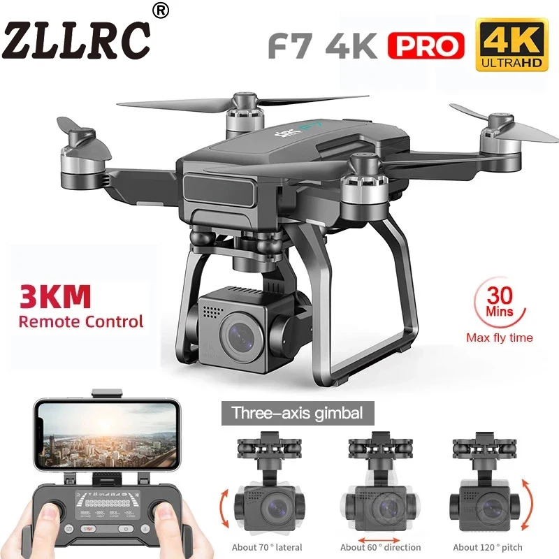 

SJRC F7 4K Pro GPS Drone With Wifi FPV HD Camera 3-axis Gimbal Professional Rc Dron EIS Brushless Quadcopter Vs SG906 Max F11