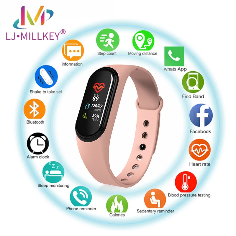 M4 спортивные Смарт-часы Smartwatch кровяное давление монитор сердечного ритма для женщин мужчин фитнес-браслет с зарядным устройством