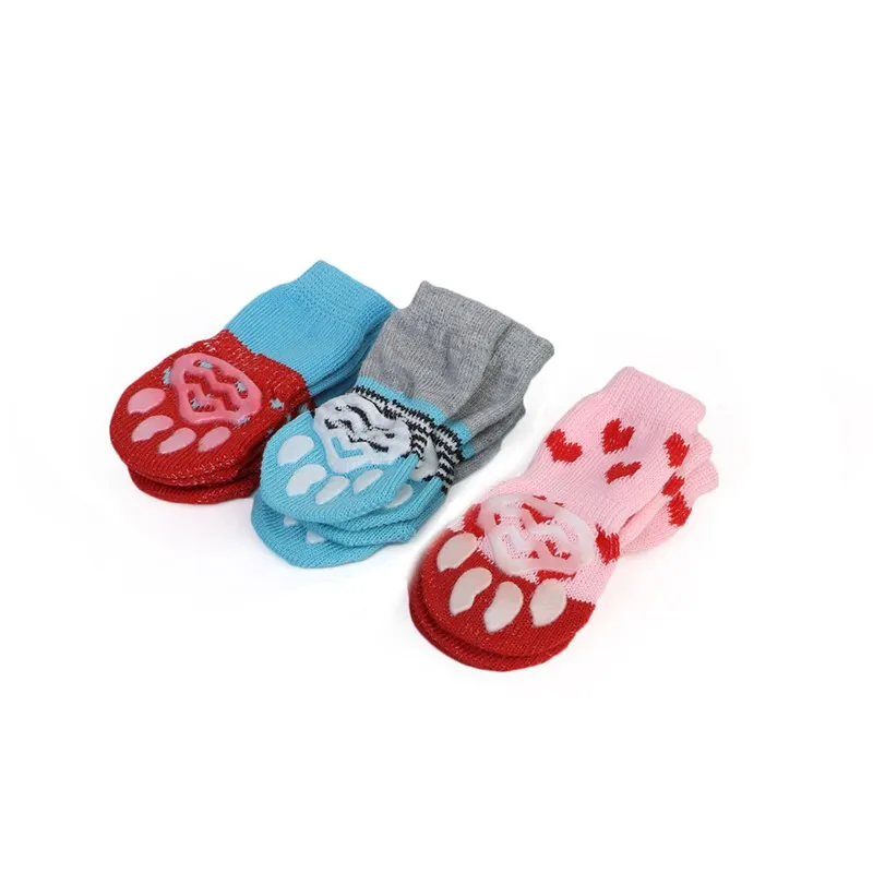 

Cat Dog Socks Kitten Puppy Elastic Anti Slip Warm Paws Wear Indoor Polyester Home Pet socks Footwear Furniture Sofa Protector