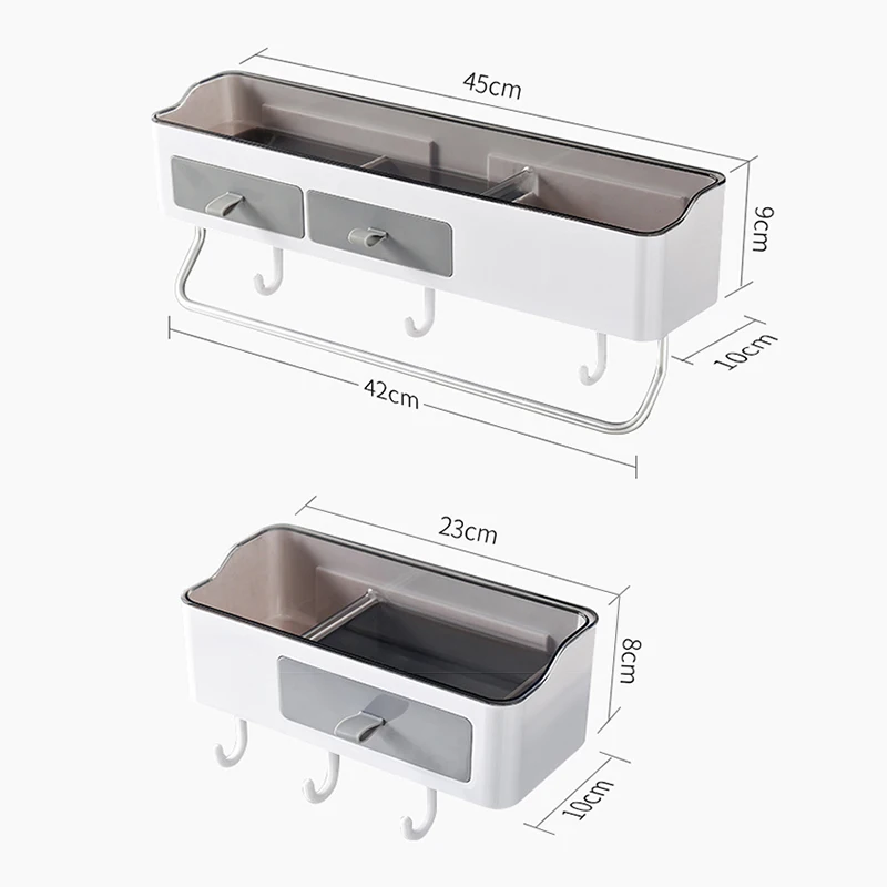 

Punch-free Bathroom Organizer Rack Shampoo Cosmetic Storage Rack Bath kitchen Towel Holder Household Items Bathroom Accessories