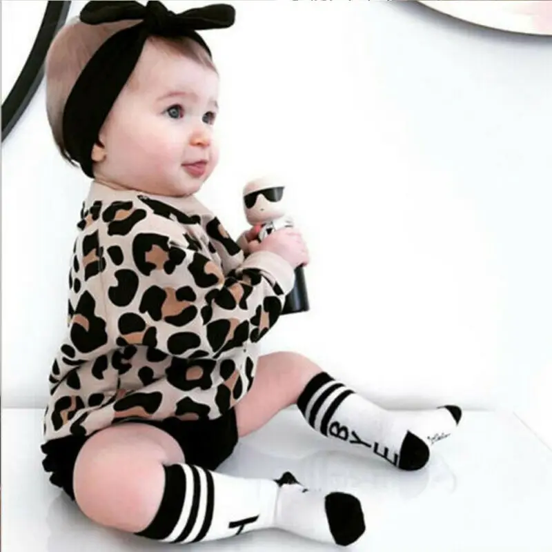 Kids Baby Girl Boy Leopard Print Long Sleeve Tops Coat Sweatshirts Clothes | Детская одежда и обувь