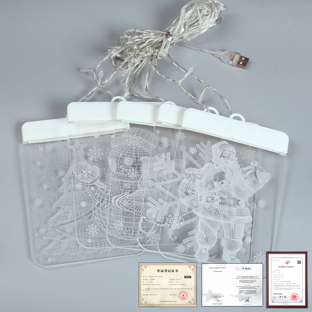 

Christmas String Light, Hanging Lamp, Festival Romantic Square Trees Printed Family Bar Home Party Decoration 2021 New Year