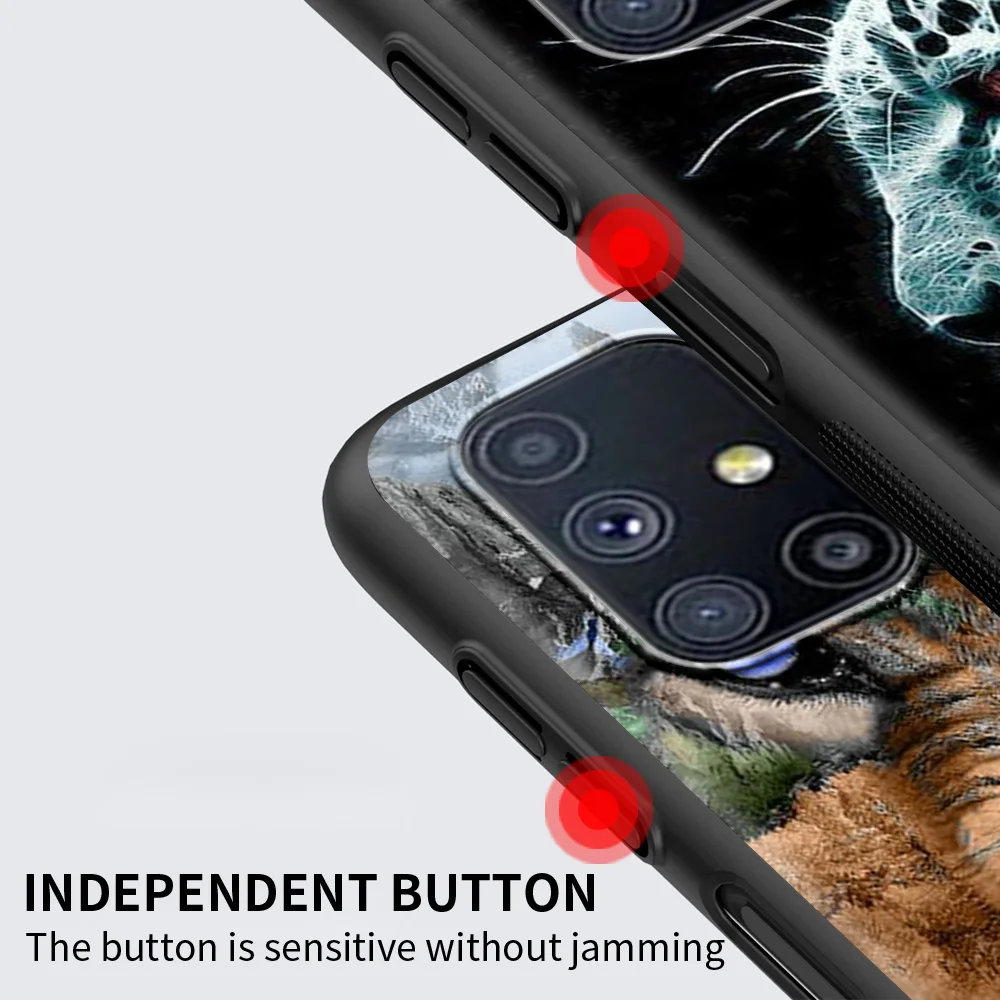 

Wolf, Tiger, Leopard, Lion Shockproof Coque for Samsung Galaxy M01 M11 M21 M31 M31S M51 A7 A9 2018 Silicon Phone Fall Case Shell