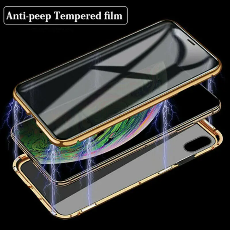 Магнитный металлический чехол для телефона для iPhone 11 Pro X XR XS Max 7 8 6 S Plus закаленное стекло магнит антишпионский чехол для iPhone 11