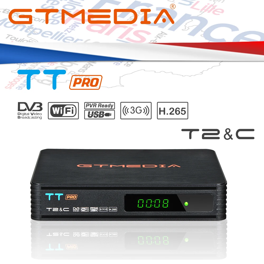 

GTmedia TT PRO Terrestrial TV Receiver 1080P Full HD DVB-T/T2/Cable Support H.265 YouTube Youporn Logic Channel Number(LCN)