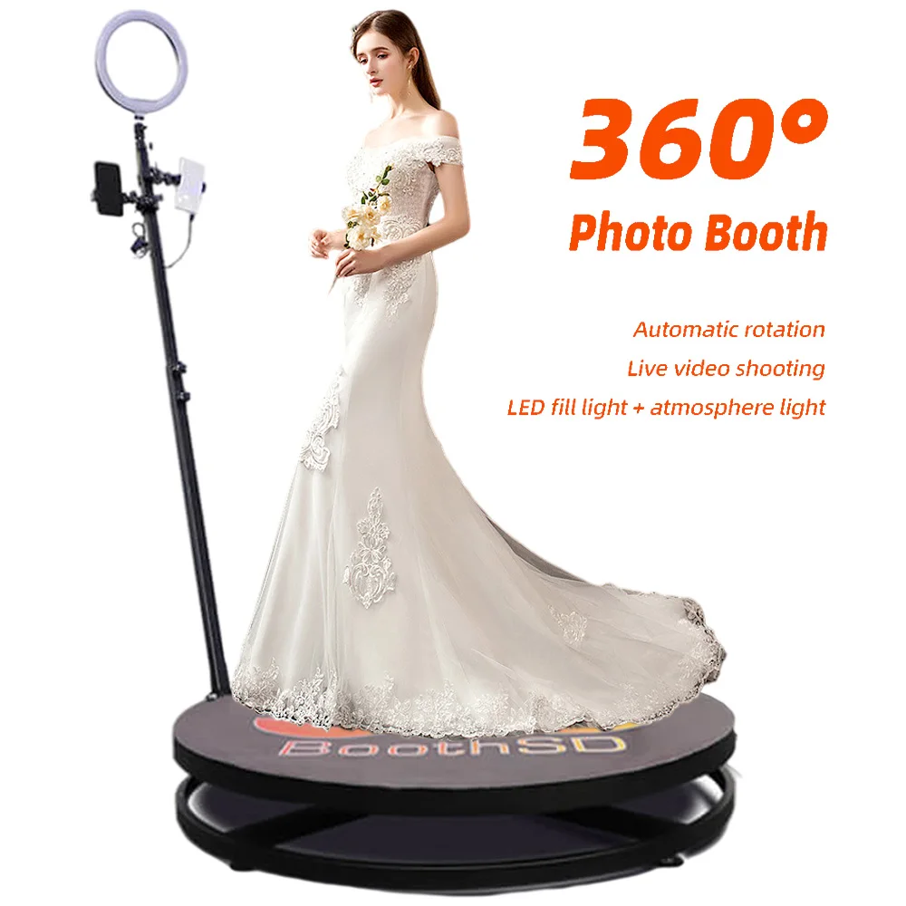 Spinning 360 Photo Video Booth fotografia supporto rotante Photobooth piattaforma girevole macchina Slow Motion Selfie portatile mer