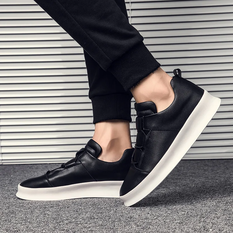 Туфли мужские повседневные из натуральной кожи удобные лоферы без застежки