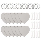 12 шт. DIY сублимационный Деревянный Жесткий брелок для ключей с двойной печатью Белый Чистый брелок из МДФ теплопередача Изготовление ювелирных изделий