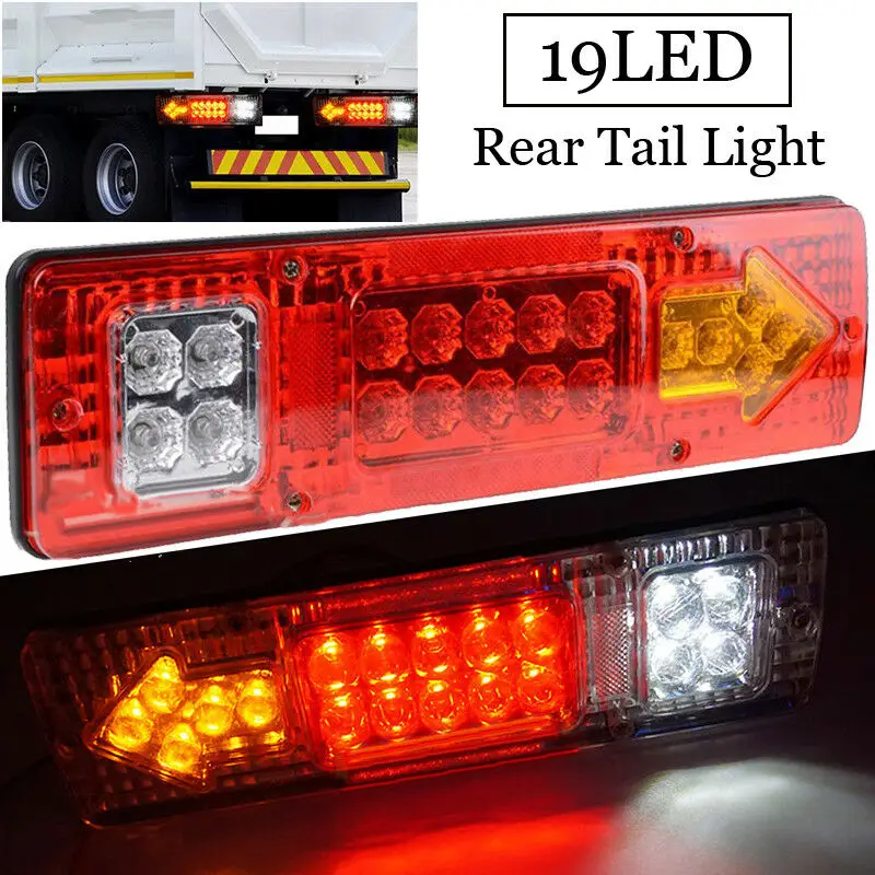 

PC Rear Tail Light Hock & Vibration Proof Lamp 12V 19-LED For Car/Trailer/Truck Bulb Waterproof Brake Turn Signal