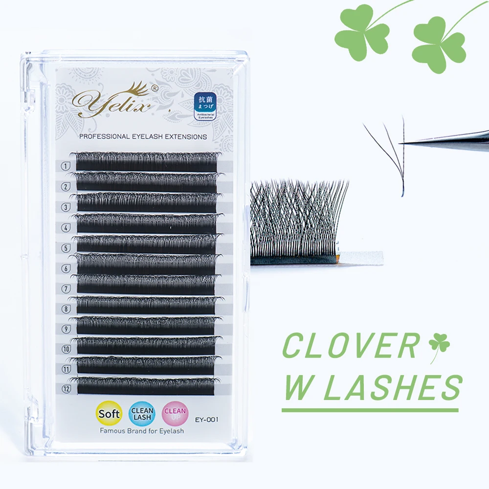 Ресницы Накладные Yelix Clover мягкие тонкие индивидуальные 3D ресницы для наращивания