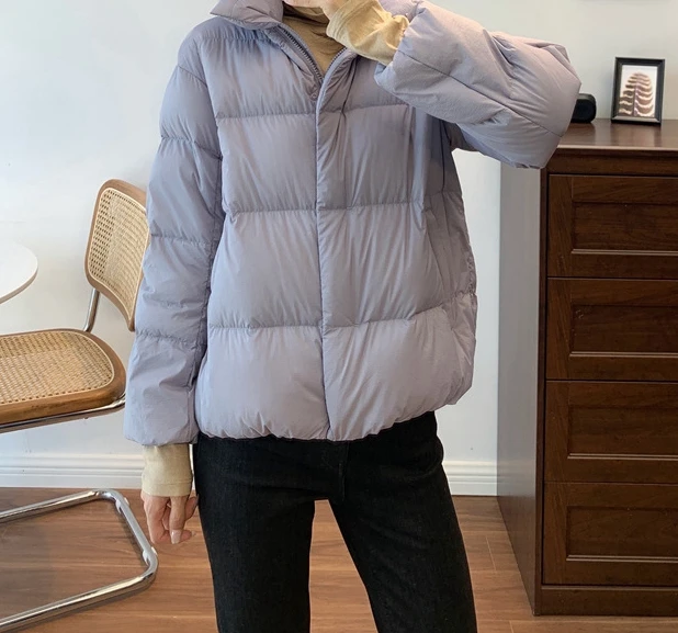 

2020 Women's Winter New Light and Thin White Duck Down Short Down Jacket