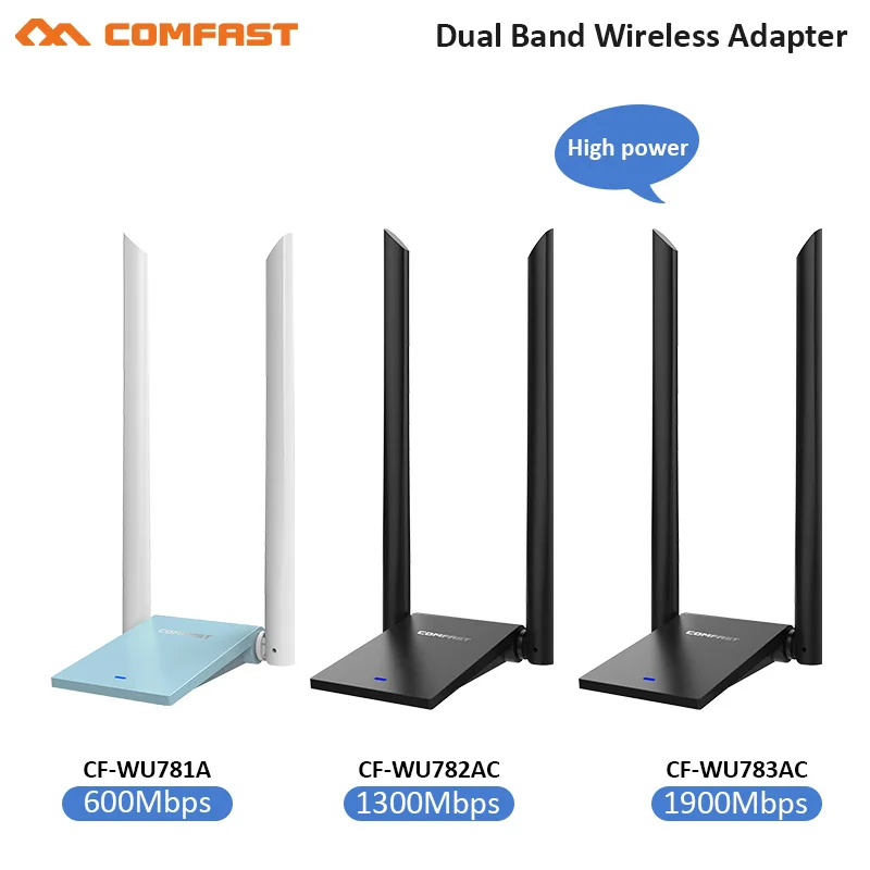 Comfast USB 3 0 беспроводной Wifi адаптер двухдиапазонный 2 4 + 5 ГГц 600 -1900 Мбит/с 802.11AC 802 11