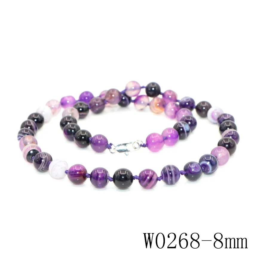 Ожерелье женское с круглыми бусинами из фиолетового Агата 6 12 мм|new design|necklace of
