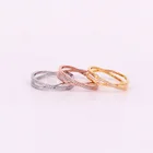 Женское кольцо из нержавеющей стали, обручальное кольцо цвета розового золота с полыми кристаллами