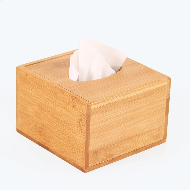 Натуральная квадратная бамбуковая коробка для салфеток бумажная салфетка