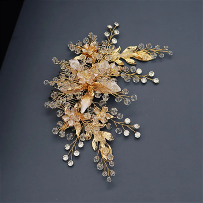 FIAZIA Crystal Bead Bride Hair Comb Ornaments Women' Wedding Jewelry Accessories Handmade Bridal Combs Headpieces Gifts | Свадьбы и