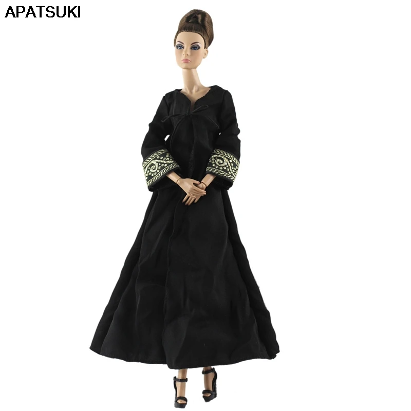 Черные вечерние платья для кукол Барби мусульманская одежда 1/6 BJD 1:6 кукольный
