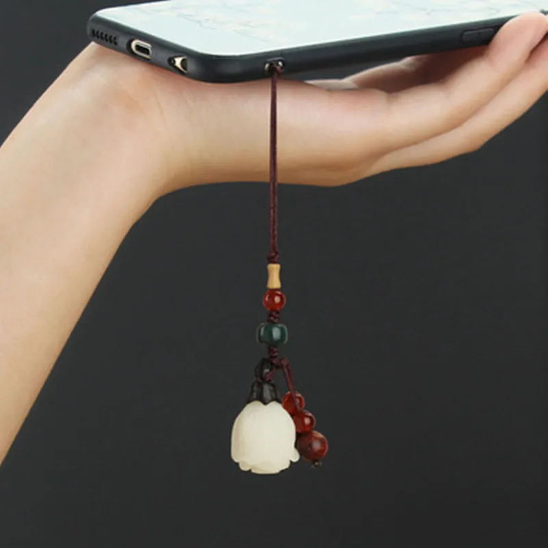 

Детский брелок-Тюльпан bodhi в китайском стиле, короткий креативный ракушка против потери, с подвеской, украшение для сумок