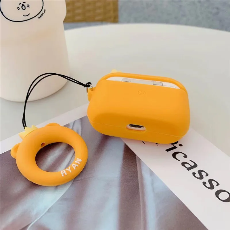 Для AirPods Pro Чехол, силиконовый, милый, KAKAO RYAN Bear, чехол для наушников для Apple Air pods Pro 3, чехол для наушников, Fundas, кольцевой ремешок