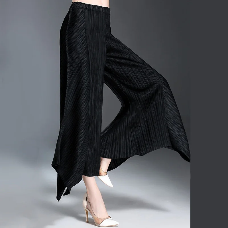 LANMREM High Elastic Waist Big Size Pleated Trousers New Loose Fit Wide Leg Pants Women Fashion Tide Spring Autumn 2021 2E1599