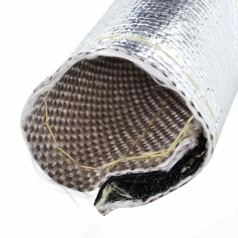 

Metallic Heat Shield Sleeve Insulated Wire Hose Cover Wrap Loom Tube 60X10.6cm Car Accessories