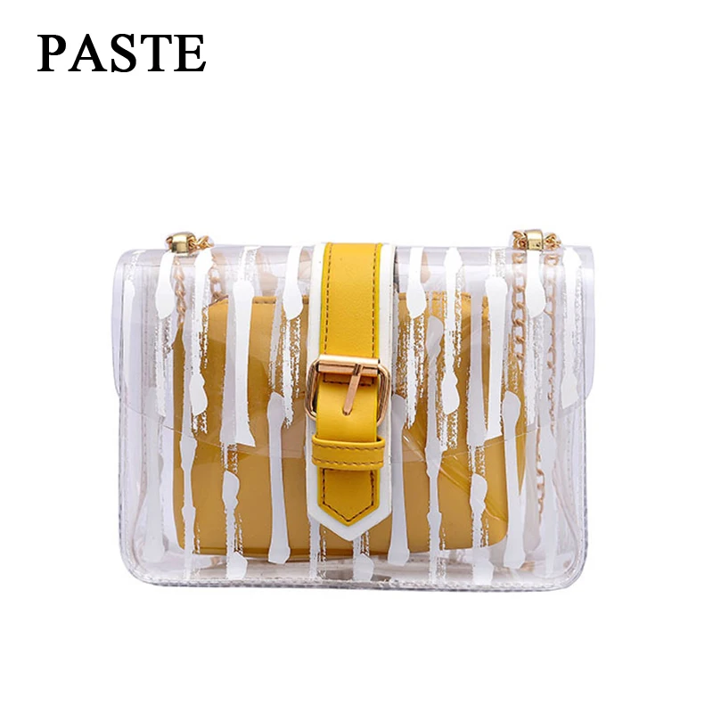 Женская прозрачная сумка клатч с принтом летняя мини на плечо WBS321 2019|Сумки