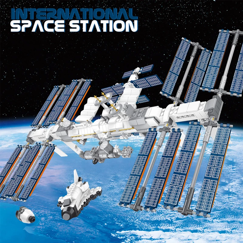 

Technical MOC Building Blocks International Space Station International Spacecraft Brick DIY Ideas Educational Toys For Children