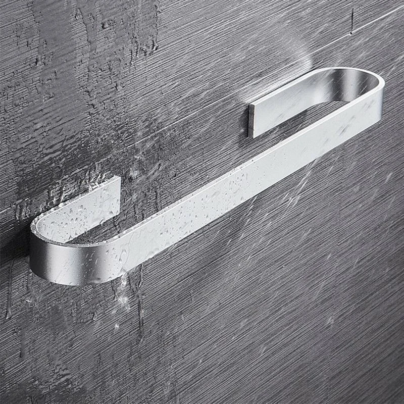 

Towel Holder Bathroom Towels Rack Hanger Black Silver 304 Stainless Steel Wall Hanging Towel Bar Organizer Kitchen Storage Shelf