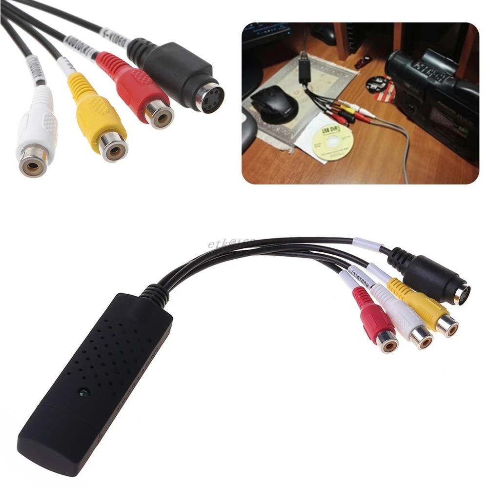 Новая карта видеозахвата USB 2 0 адаптер для видеозаписи ТВ DVD VHS DVR конвертер ПК CC
