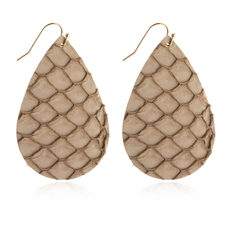 Женские кожаные серьги M & G с узором в виде рыбьей кожи текстурированные Простые